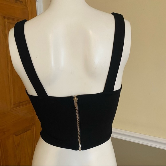 Guess Black Women’s Zip Up Crop Top - Picture 3 of 6